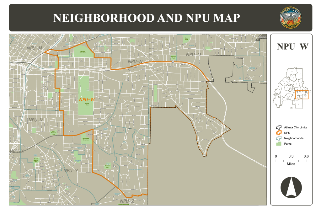 Map with outline of the boundaries of NPU-W